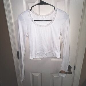 Annastar White Lace detail Long Sleeve